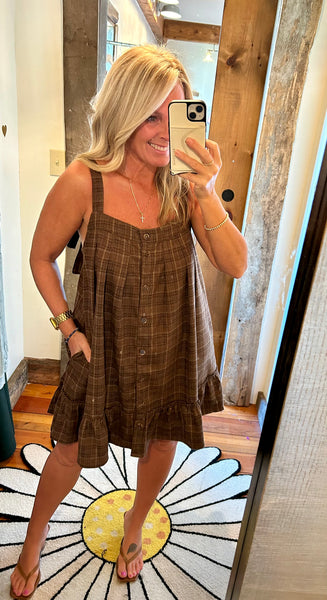 Plaid Trapeze Mini Dress Plaid Trapeze Mini Dress