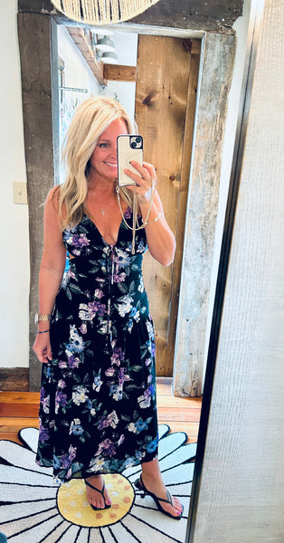 Floral Open Back Midi Dress Floral Open Back Midi Dress