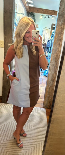 color block mini dress Striped Button XS Daytime Occasion Bardot Distressed Detail Colour Block