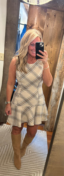 Cedar Plaid Drop Waist Mini Dress The Green Shelf Boutique Cedar Plaid Drop Waist Mini Dress The Green Shelf Boutique