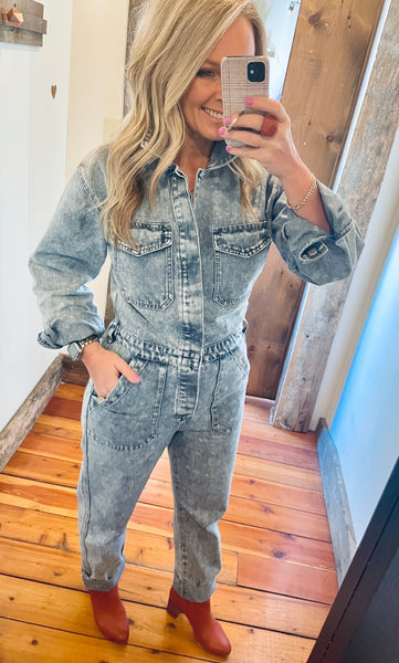Acid wash jumpsuit sales