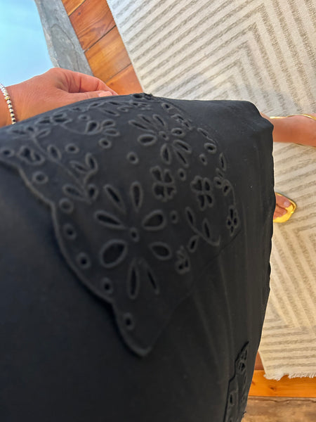 Linen Eyelet Pocket Dress