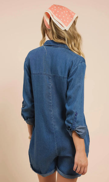 Chambray Denim Romper