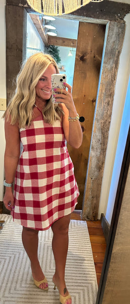 Flora Gingham Romper Dress
