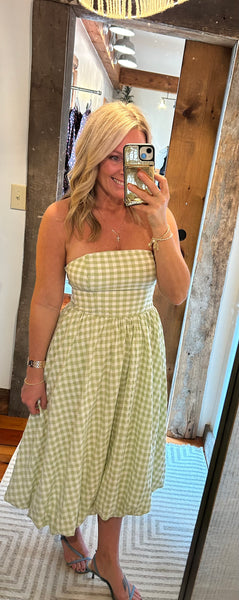 Gingham Midi Dress