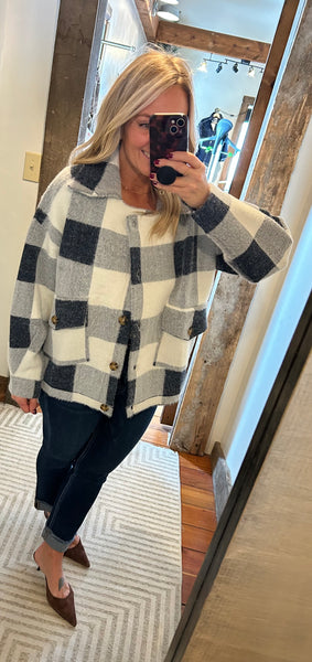 Lola Buffalo Plaid Sweater Jacket