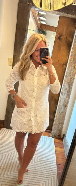 Reese Eyelet Long Sleeve Dress