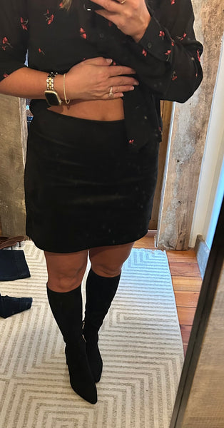 Ciera Faux Suede Mini Skirt