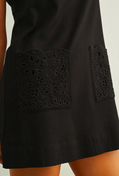 Linen Eyelet Pocket Dress