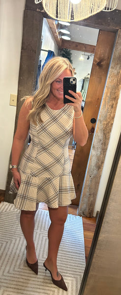 Cedar Plaid Drop Waist Mini Dress