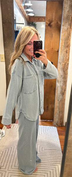 All Day Knit Denim Jacket - The Green Shelf Boutique