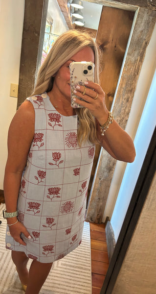 Fina Embroidered Mini Dress