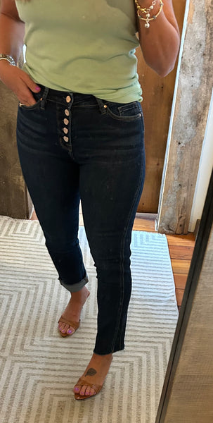 Side Panel Crop Skinny Jean