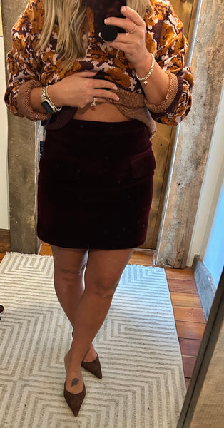 Velvet Mini Skirt