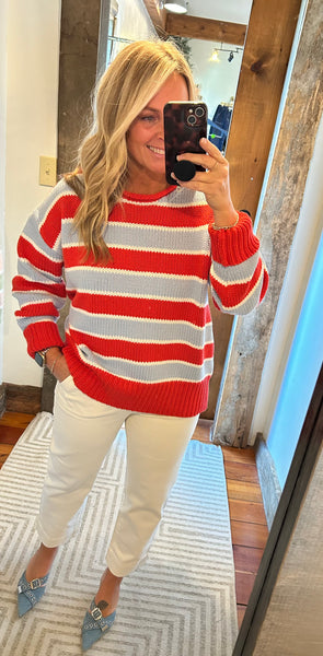 Camille Striped Knit Sweater