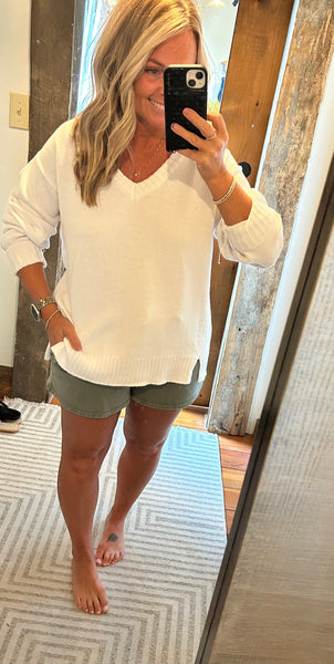 All Around Cotton V Neck Sweater