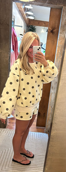 Polka Dot Fleece Pullover
