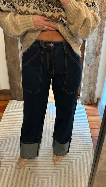 HR Wide Leg Cuffed Hem