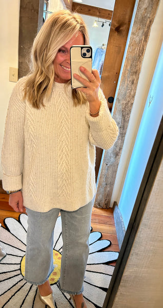 All That Glitters Cable Knit Sweater