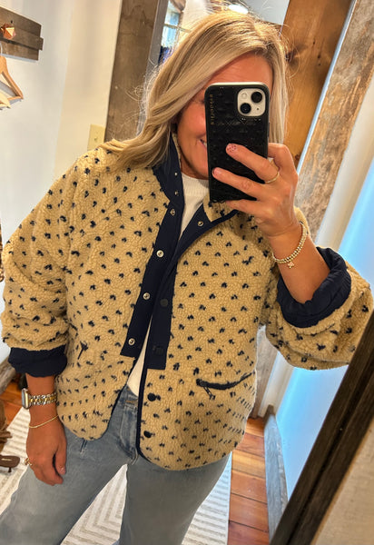 Button Front Sherpa Jacket