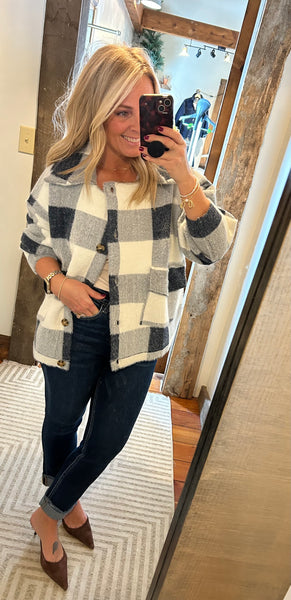 Lola Buffalo Plaid Sweater Jacket