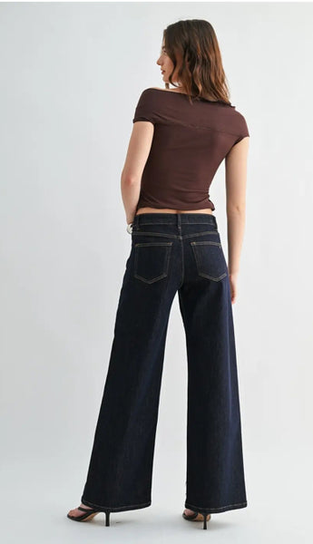 HR Button Fly Wide Leg Jean