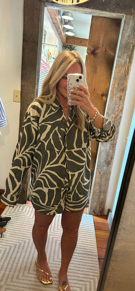 Alfie Tova Palm Linen Top