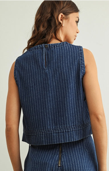 Pinstripe Denim Top