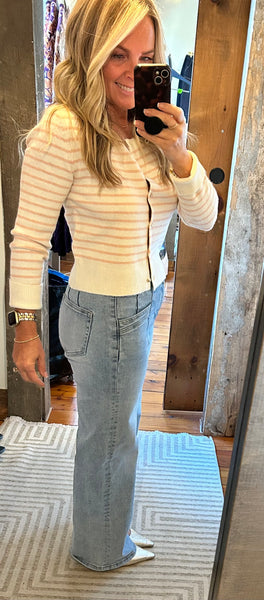 Sofie Striped Button Front Cardi