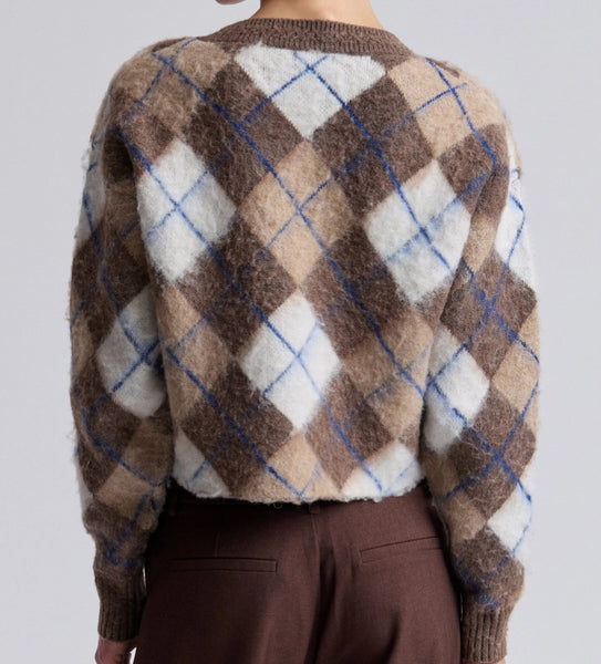 Brushed Argyle Jacquard Cardi