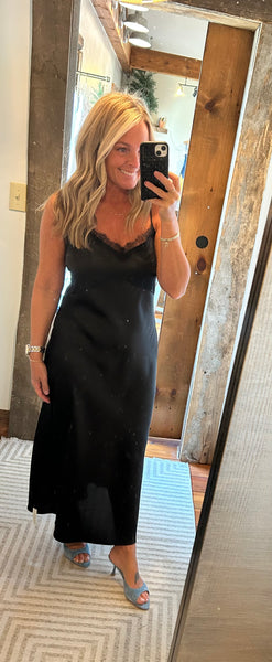 After Hours Luxe Satin Midi Dress