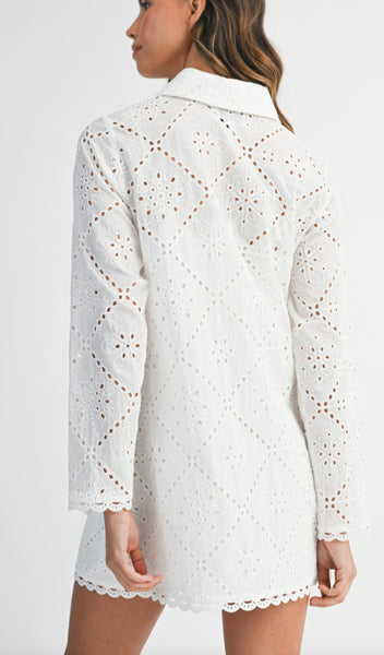 Reese Eyelet Long Sleeve Dress