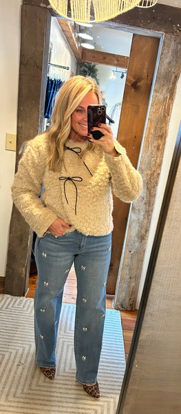 Faux Fur Bow Detail Jacket