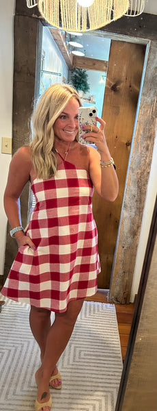 Flora Gingham Romper Dress