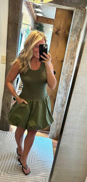 Bria Bubble Hem Mini Dress