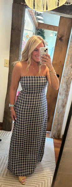 Mollie Gingham Maxi Dress