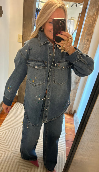 Molli Jeweled Denim Top