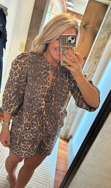 Leopard Peplum Top