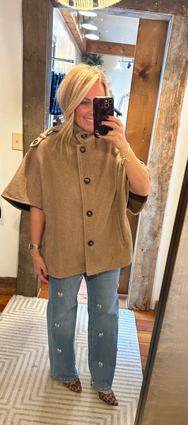 Alyce Button Cape Jacket