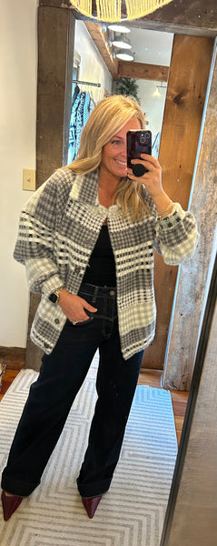 Plaid Bomber Coatigan