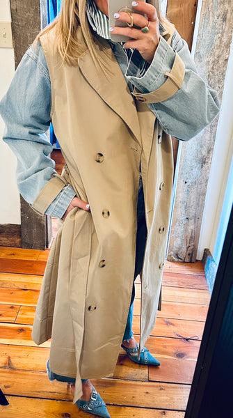 Layered Look Trench Coat