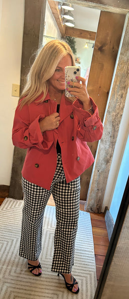 Double Breasted Half Trench