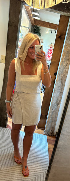 Ellery Linen Wrap Skirt