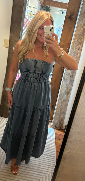Clara Tiered Denim Dress