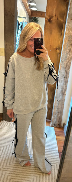 Bow Sleeve Off-Shoulder Sweatshirt