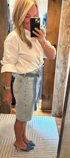 HR Belted Denim Bermudas