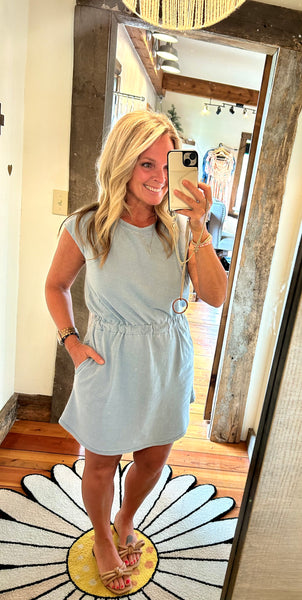 Paxton Knit Denim Jersey Mini Dress