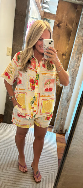 Vaca Printed SS Button Up