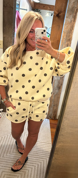 Polka Dot Fleece Pullover