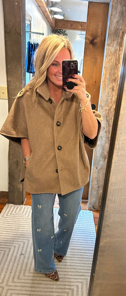 Alyce Button Cape Jacket